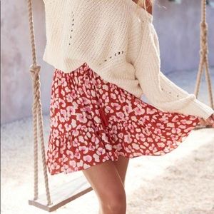 Mister Zimi Velvie Skirt in Red Leopard